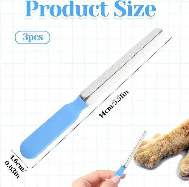 Alt view image 2 of 7 - Small Dog Nail File Set, 3Pcs Professional Nail Grooming Tool, Metal Emery Boards, Pet Filer for Small Dog, Cat and Kitten, Smoothing Rough Edges of Pets Nails, Remove Burs5.5inch, Blue
