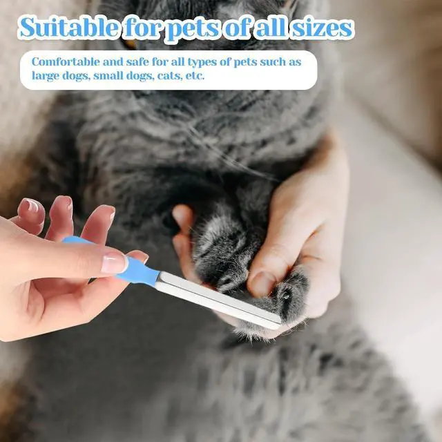 Alt view image 5 of 7 - Small Dog Nail File Set, 3Pcs Professional Nail Grooming Tool, Metal Emery Boards, Pet Filer for Small Dog, Cat and Kitten, Smoothing Rough Edges of Pets Nails, Remove Burs5.5inch, Blue
