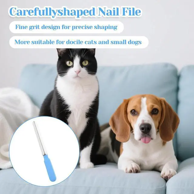 Alt view image 6 of 7 - Small Dog Nail File Set, 3Pcs Professional Nail Grooming Tool, Metal Emery Boards, Pet Filer for Small Dog, Cat and Kitten, Smoothing Rough Edges of Pets Nails, Remove Burs5.5inch, Blue