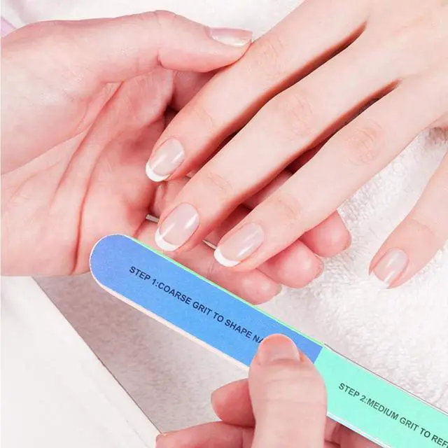 Alt view image 2 of 6 - 7-Sided Nail File and Buffer Block, 4-in-1 Manicure Tool | Sandstone material, double-sided emery boards with 100/180 grit, lightweight 12g design, ideal for home or professional use