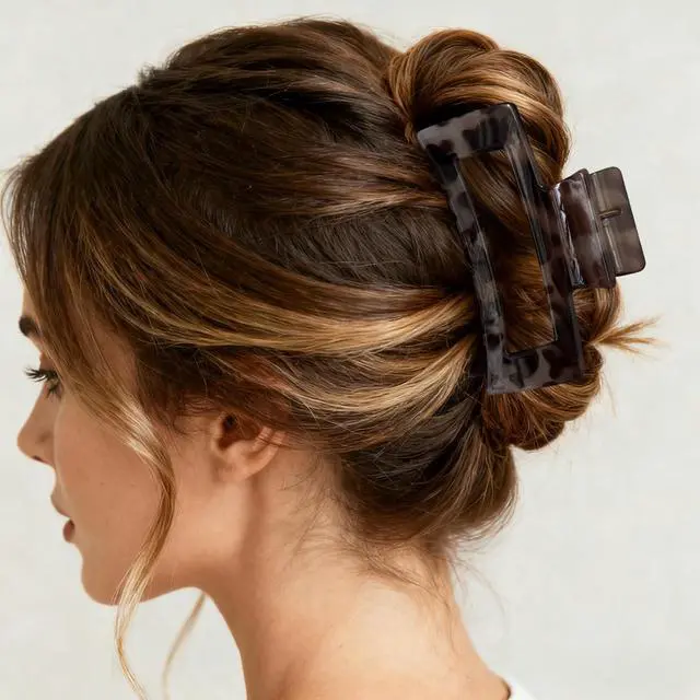Alt view image 4 of 7 - 6 Pieces Hair Claw Clips for Women, Tortoise Shell Hair Claw Clip Strong Hold Non-slip Jaw Clips for Women