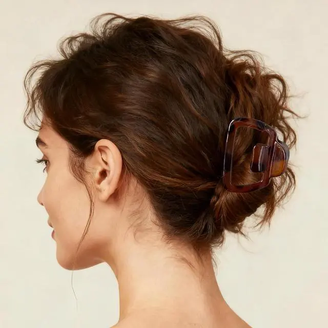 Alt view image 6 of 7 - 6 Pieces Hair Claw Clips for Women, Tortoise Shell Hair Claw Clip Strong Hold Non-slip Jaw Clips for Women