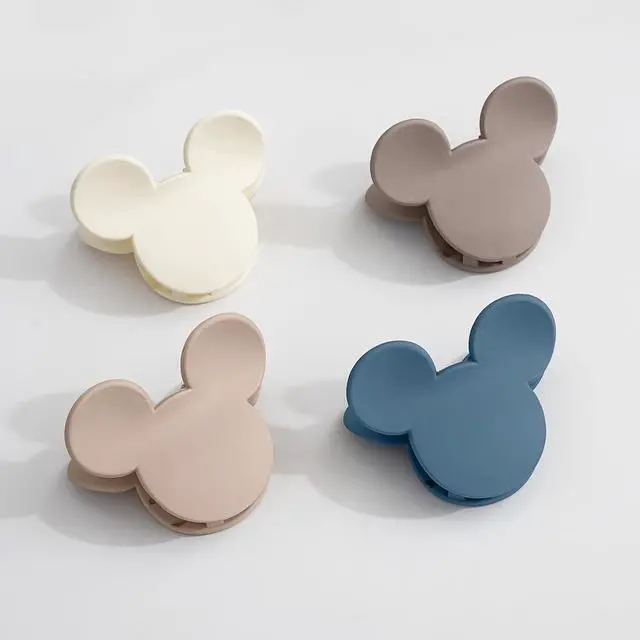 Alt view image 2 of 6 - 4 Pcs Hair Claw Clips Small Mouse Ear Hair Clips Matte 2.5'' Non-Slip Jaw Clips for Thin and Medium Hair Hair Accessories for Women Girls