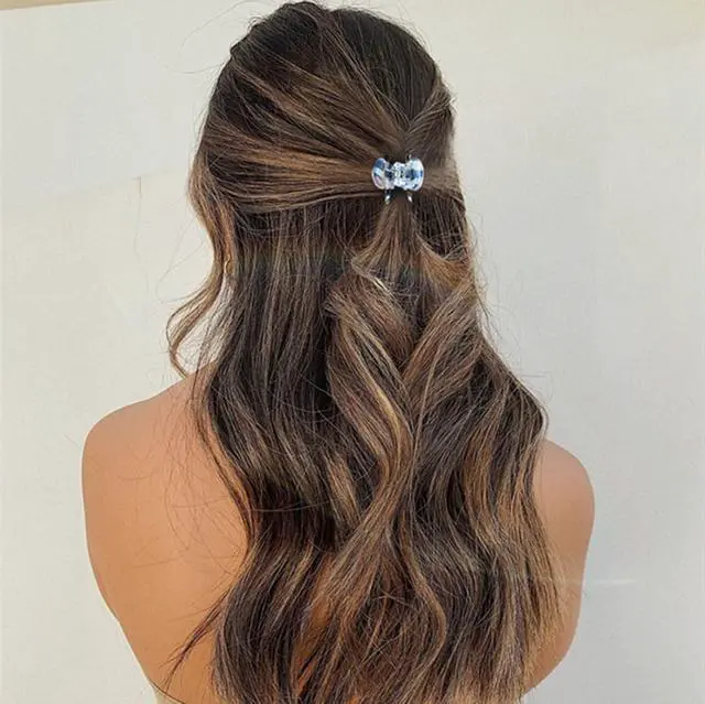 Alt view image 4 of 7 - Mini 1.2 inch Plastic No-Slip Grip Jaw Hair Clip,Floral Printed Small Acrylic Hair Claw Clips for Girls and Women,Pack of 12