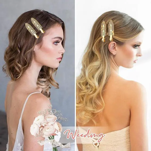 Alt view image 3 of 7 - Aileam 20PCS Bridesmaid Hair Clips, Creaseless Glitter Hair Clips for Bride Women Girls, Perfect Bridal Hairstyle Accessories