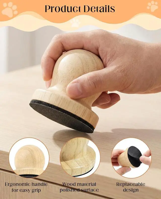 Alt view image 3 of 7 - Wooden Dog Nail File, Dog Scratch Board for Nails with 6 Pcs Replaceable Sandpape