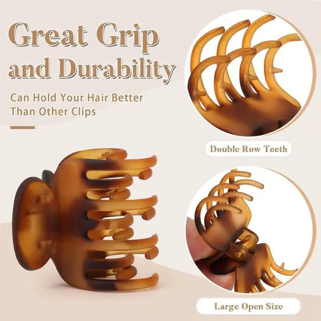 Alt view image 4 of 7 - 8 PCS Small Hair Clips for Women Girls, Square Medium Hair Claw Clips | Cute Leopard Print Jaw Clips for Thin Fine Hair Half Up Styling, Strong Hold Non slip Hair Accessories for Gifts, Tortoise