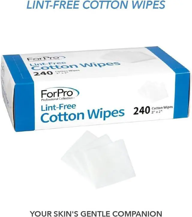Alt view image 4 of 6 - ForPro Professional Collection Lint-Free Cotton Wipes, 100% Pure Cotton Gauze, 2" x 2", White, 240-Count