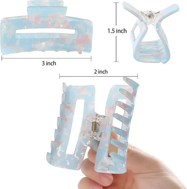 Alt view image 2 of 7 - laxizar 8 Pcs Hair Clips Claw Clips 3 Inch Hair Accessories for Women