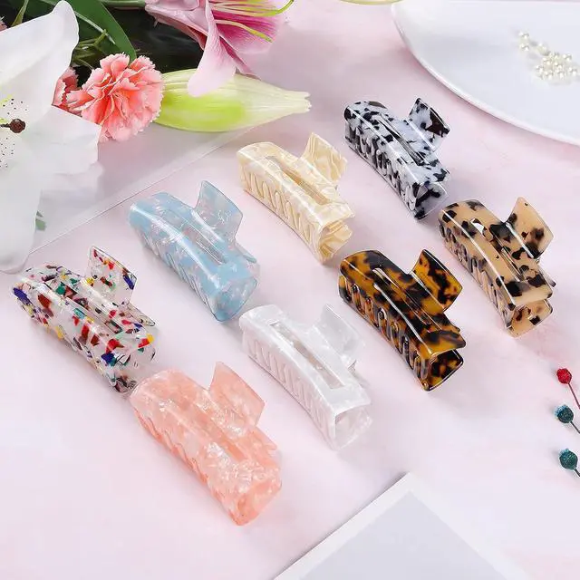 Alt view image 4 of 7 - laxizar 8 Pcs Hair Clips Claw Clips 3 Inch Hair Accessories for Women