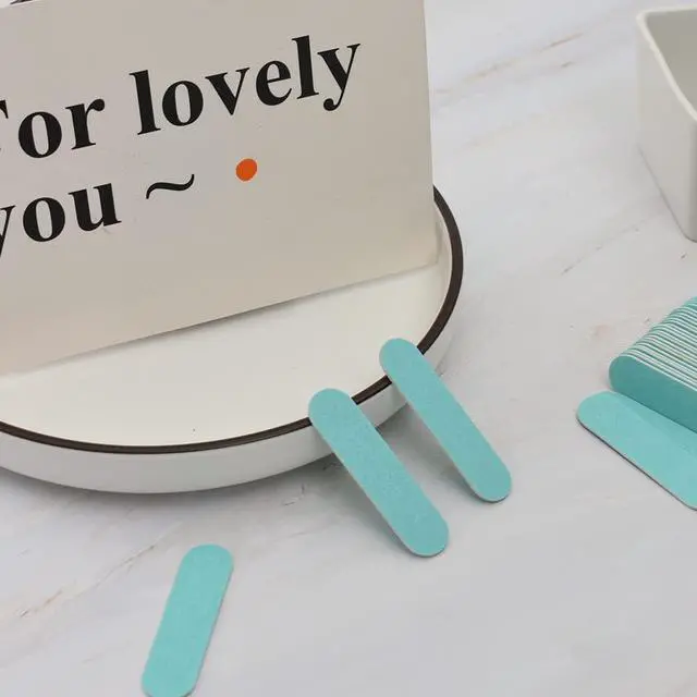 Alt view image 3 of 7 - 300 Pack Mini Nail File Bulk(180/240 Grit), Disposable Nail Files Double Sided Emery Boards Home or Professional Manicure Tools(Light Blue)