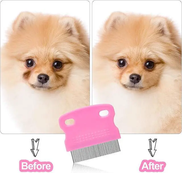 Alt view image 4 of 7 - 5 Pieces Dog Eye Combs Tear Stain Remover Combs Pet Grooming Comb for Small Dogs Gently Removing Eye Mucus and Crust (Pink, Black)