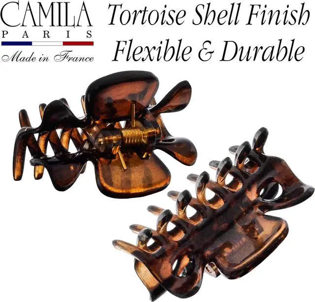 Alt view image 4 of 7 - Camila Paris CP22/2 French Hair Clip for Women, 1.5 inch Set of 2 Tortoise Girls Hair Claw Clips Jaw Fashion Durable Styling Hair Accessories for Women, Strong Hold No Slip Grip, Made in France