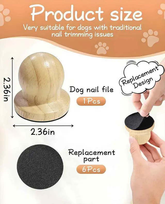 Alt view image 2 of 7 - Wooden Dog Nail File, Nail Grinder Board for Dogs with 6 PCS Replaceable Sandpape