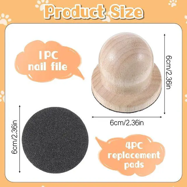 Alt view image 2 of 7 - Dog Nail File Board Dog Scratch Board for Nails Cat Nails Scratch Boards Wooden Scratchs Pad for Safe and Easy Care, Puppy Nail File for Dogs and Cats with 3 PCS Replaceable Sandpaper