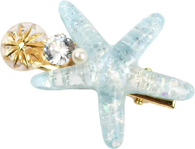 Alt view image 4 of 6 - Shell Pearl Starfish Hair Clip Set Princess Hair Clips for Women Girls | Alligator Hair Clips, Ladies and Girls Headwear Styling Tools Hair Accessories