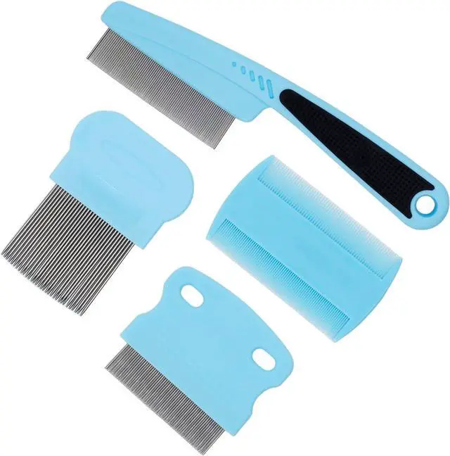 Main image of Flea Comb 4-Pieces Jade Green with High Strength Teeth Pet Tear Stain Remover Combs, Dog Cat Grooming Set Effective Float Hair Remover