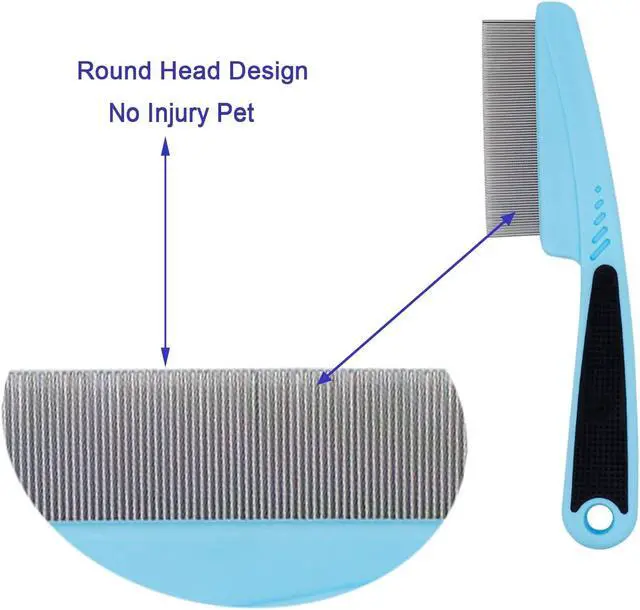Alt view image 6 of 6 - Flea Comb 4-Pieces Jade Green with High Strength Teeth Pet Tear Stain Remover Combs, Dog Cat Grooming Set Effective Float Hair Remover
