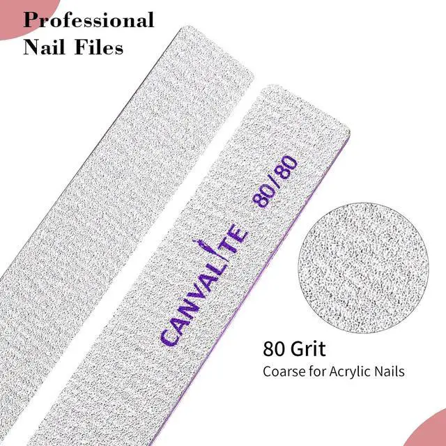 Alt view image 2 of 6 - Canvalite 25 PCS Nail File Professional Nail Files Reusable Double Sided Emery Board(80/80 Grit) Nail Styling Tools for Home and Salon Use