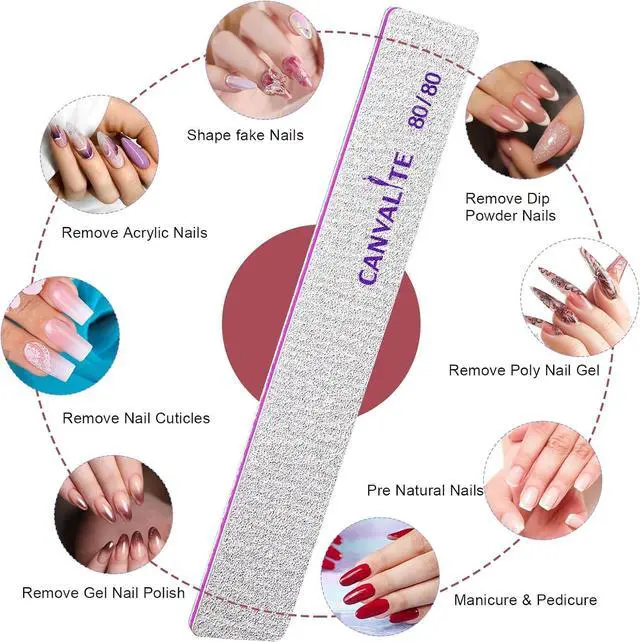 Alt view image 3 of 6 - Canvalite 25 PCS Nail File Professional Nail Files Reusable Double Sided Emery Board(80/80 Grit) Nail Styling Tools for Home and Salon Use