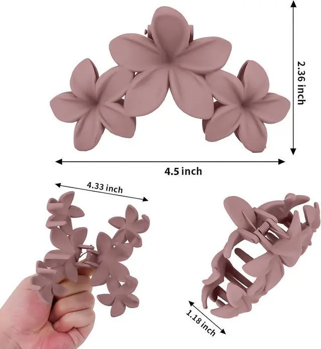 Alt view image 2 of 7 - Ondder 4 Pcs Large Matte Non-Slip Claw Hair Clips for Thick Hair - Strong Hold Jaw Clips and Accessories for Women & Girls