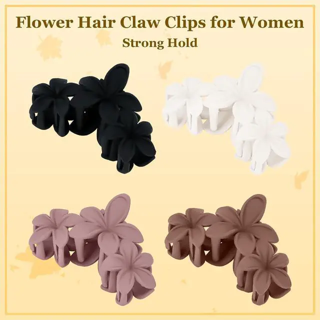 Alt view image 6 of 7 - Ondder 4 Pcs Large Matte Non-Slip Claw Hair Clips for Thick Hair - Strong Hold Jaw Clips and Accessories for Women & Girls