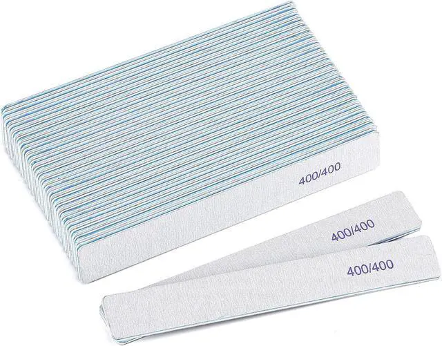 Main image of 25 Count Nail Files 400/400 Grit, Fine Grit Nail Buffers for Buffing and Smoothing Natural Nails