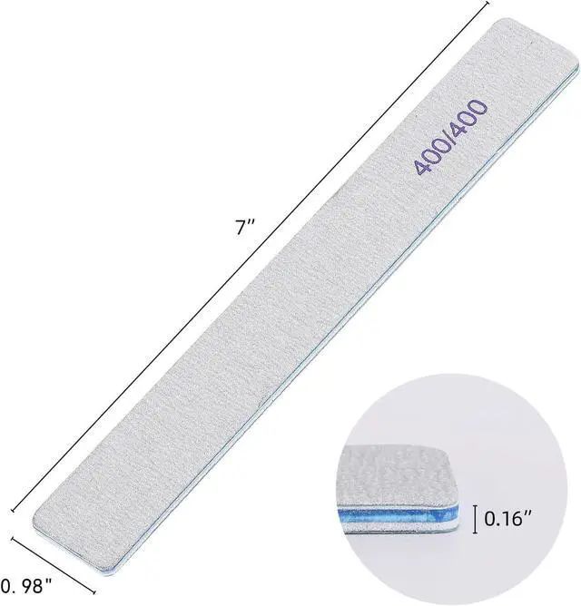 Alt view image 3 of 7 - 25 Count Nail Files 400/400 Grit, Fine Grit Nail Buffers for Buffing and Smoothing Natural Nails