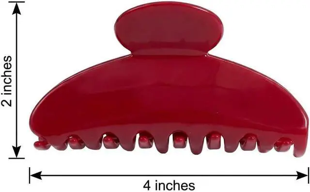 Alt view image 2 of 7 - Red Claw Clip, 4 In Large Acetate Hair Clip for Women | Strong Grip, Lightweight, Non-Slip, For Thin Thick Hair
