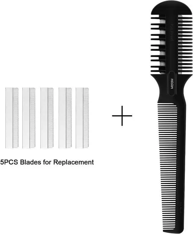 Alt view image 2 of 5 - Hair Cutting Comb - Double Edge Razor for Thin and Thick Hair Trimming and Styling with 5 PCS Spare Blades