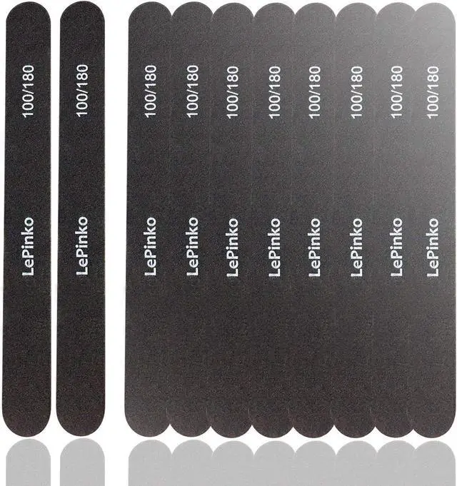 Main image of 10PCS Double Sided 100/180 Grit Nail File Set | Washable Emery Board Nail Buffer Files for Home Salon Use, Manicure Pedicure Tool for Acrylic False Nails and Gel Cosmetic