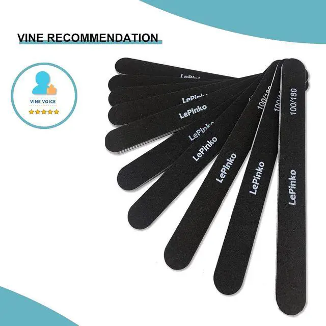 Alt view image 2 of 7 - 10PCS Double Sided 100/180 Grit Nail File Set | Washable Emery Board Nail Buffer Files for Home Salon Use, Manicure Pedicure Tool for Acrylic False Nails and Gel Cosmetic