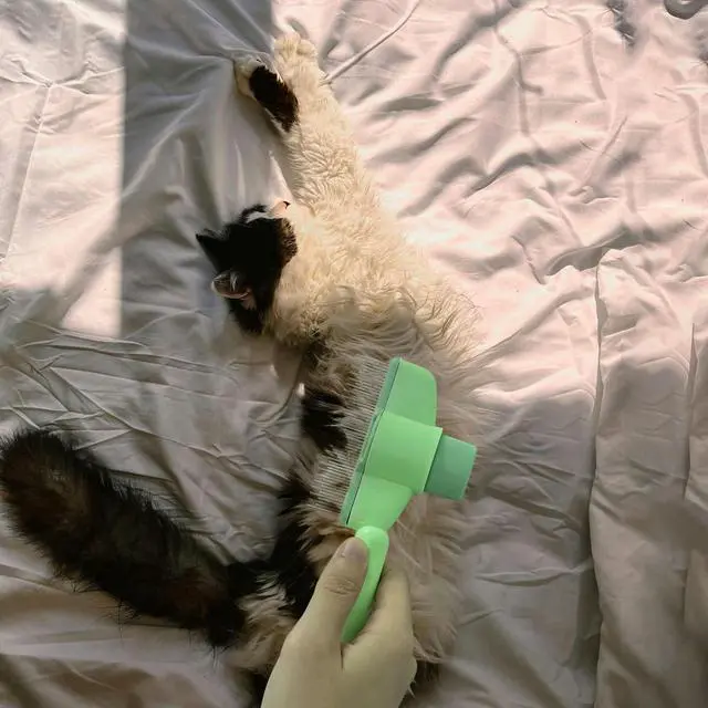 Alt view image 2 of 7 - 2PCS Cat Dog Grooming Cleaning Comb,Pet Hair Removal Tool with Release Button