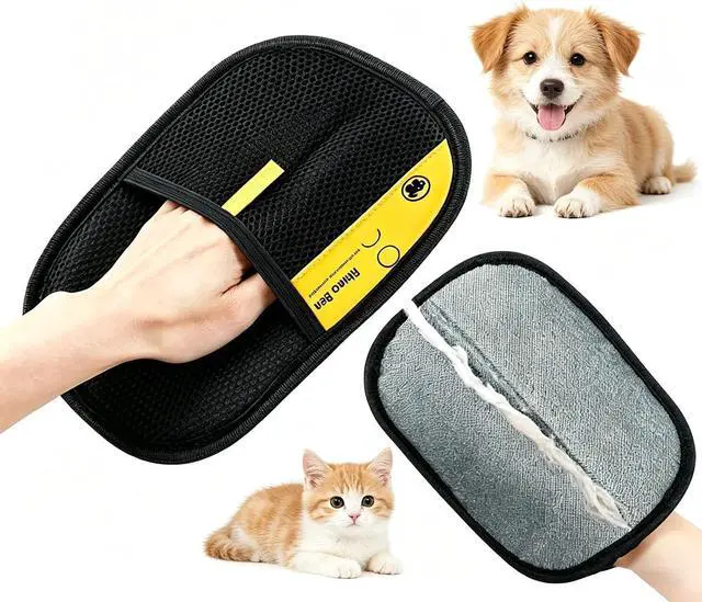 Main image of Electrostatic Pet Hair Remover Glove, Reusable Lint & Fur Removal Mitt for Dogs & Cats, Efficient Cleaning Tool for Couch, Clothes, Bedding, Carpet and Car Seats
