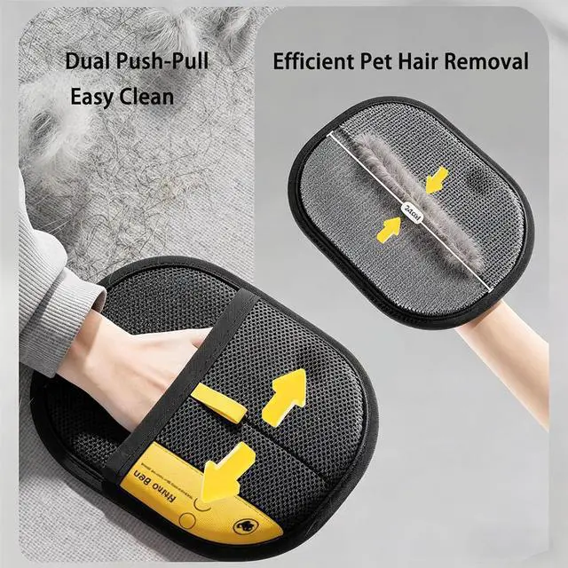 Alt view image 3 of 6 - Electrostatic Pet Hair Remover Glove, Reusable Lint & Fur Removal Mitt for Dogs & Cats, Efficient Cleaning Tool for Couch, Clothes, Bedding, Carpet and Car Seats