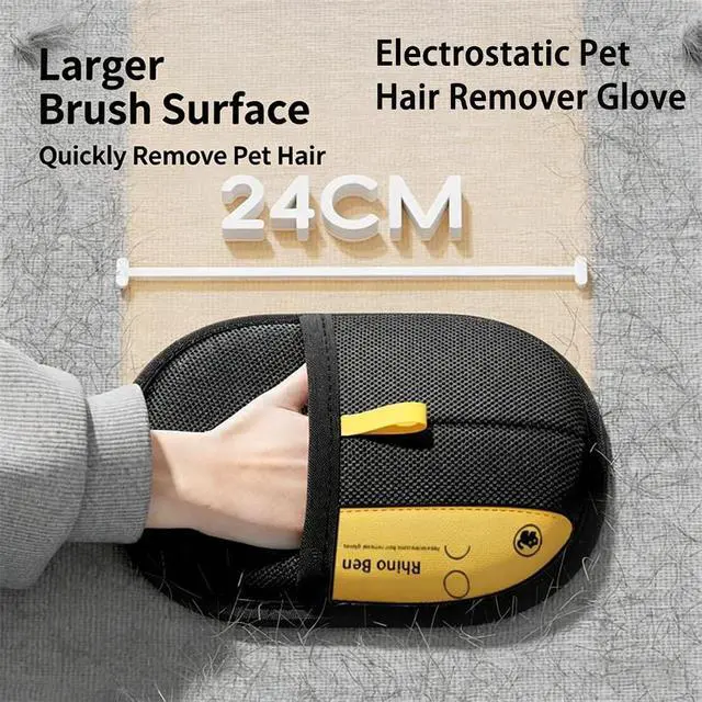 Alt view image 2 of 6 - Electrostatic Pet Hair Remover Glove, Reusable Lint & Fur Removal Mitt for Dogs & Cats, Efficient Cleaning Tool for Couch, Clothes, Bedding, Carpet and Car Seats