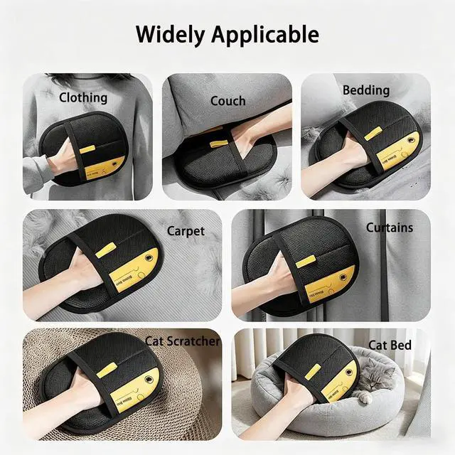 Alt view image 6 of 6 - Electrostatic Pet Hair Remover Glove, Reusable Lint & Fur Removal Mitt for Dogs & Cats, Efficient Cleaning Tool for Couch, Clothes, Bedding, Carpet and Car Seats