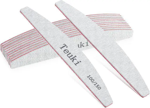 Main image of 12pcs Nail File, Teuki Nail Files 100 150 Grit for Poly Nail Extension Gel and Acrylic Nails Emery Boards Doubled Sides Washable Nail File Manicure Tools