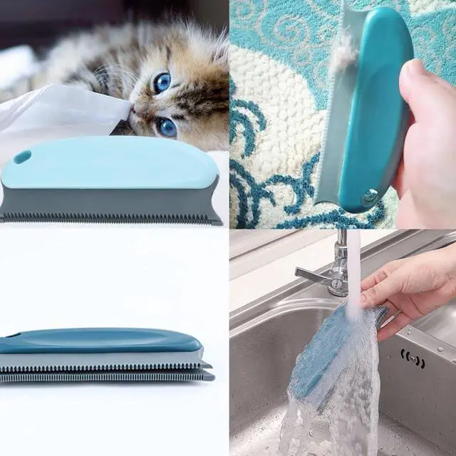 Alt view image 5 of 7 - 2 Pack Pet Hair Remover Fuzz Lint Removal Tool Loose Fur Scraper Brush Grooming Comb Cleaner for Cat Dog Rabbit Kitten Sofa Bed Carpet Rake Rug Fabric Couch Furniture Car Interiors