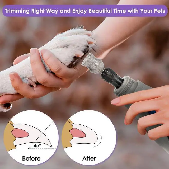 Alt view image 3 of 6 - for Dremel Dog Nail Grinder - Diamond Bits Attachment for Dog Nail - 1/8'' Painless Nail Grinder Bits Won't Pull Hair or Get Hot for Large Medium Small Dogs and Cats Paws Grooming