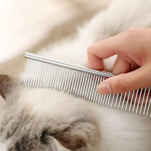 Alt view image 5 of 5 - Kopal Stainless Steel Comb Set for Dogs and Cats, Pet Metal Brusher, Silver, Pack of 3