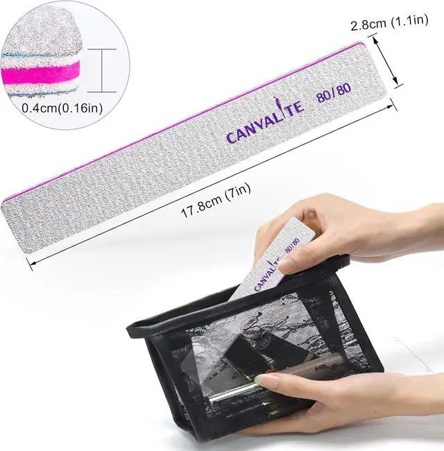 Alt view image 5 of 6 - Canvalite 25 PCS Nail File Professional Nail Files Reusable Double Sided Emery Board(80/80 Grit) Nail Styling Tools for Home and Salon Use