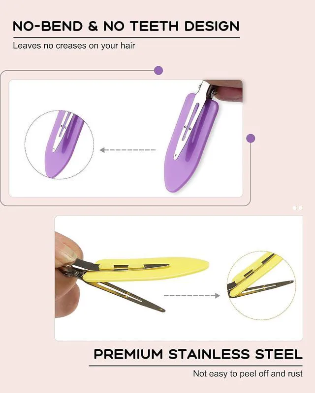 Alt view image 4 of 7 - No Crease Hair Clips, 60 Pcs 2.3in Duck Billed Clips for Hair Sectioning and Styling (6 Colors) | For hair sectioning and styling, available in 6 colors.