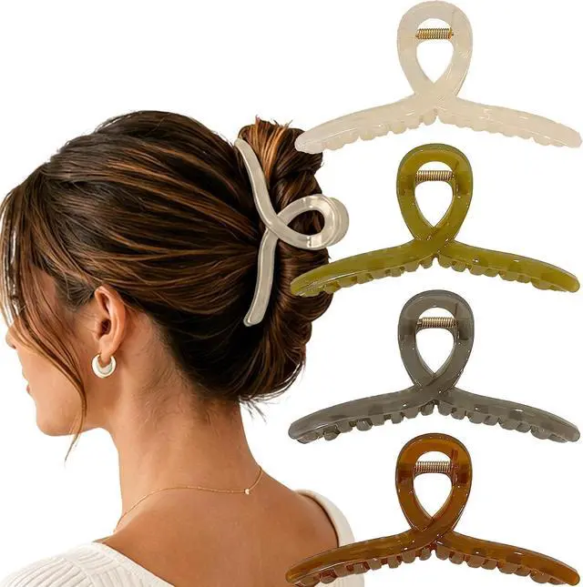 Main image of Extra Large Hair Claw Clips for Thick Hair, Big Non-Slip Claw Clips for Women, 4 Pack 5.9" Jelly & Matte Hair Clips for Long Hair (Jelly-C 4pcs 5.9")
