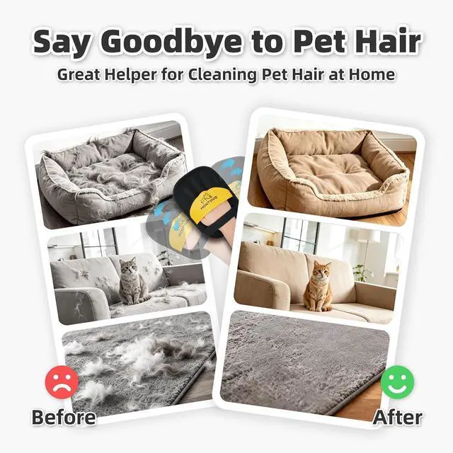 Alt view image 6 of 7 - Pet Hair Removal Glove for Cats & Dogs,Newly Upgraded electrostatic pet Hair Remover Glove, Reusable Magic Brush Pet Hair Remover Tool for Furniture,Couch,Carpets,Laundry,Car Seat (1)