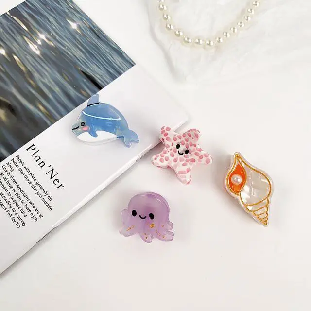 Alt view image 5 of 7 - 6PCS Cute Small Hair Claw Clips for Women Sea Animals Fish | Fun Hair Clips, Mini Ocean Style, Hair Accessories, Suit for Thick Thin Hair, Sturdy Grip, White Elephant Gifts