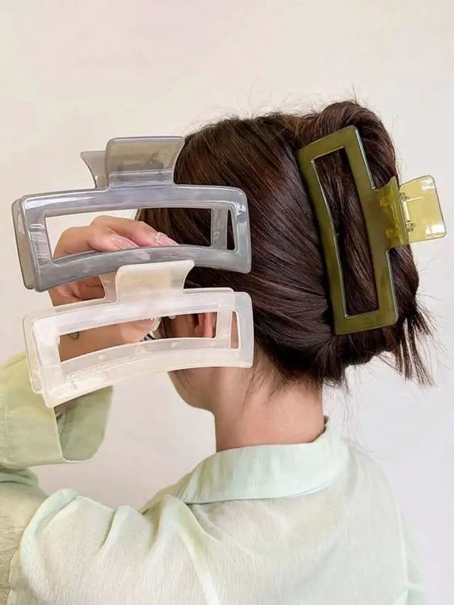 Alt view image 3 of 7 - Extra Large Hair Claw Clips for Women, 5 Inch Hair Clips for Thick Hair | Neutral Huge Claw Clips Non-slip Hair Claws Tight Strong Hold Hair Claw for Women Girls 4 Packs