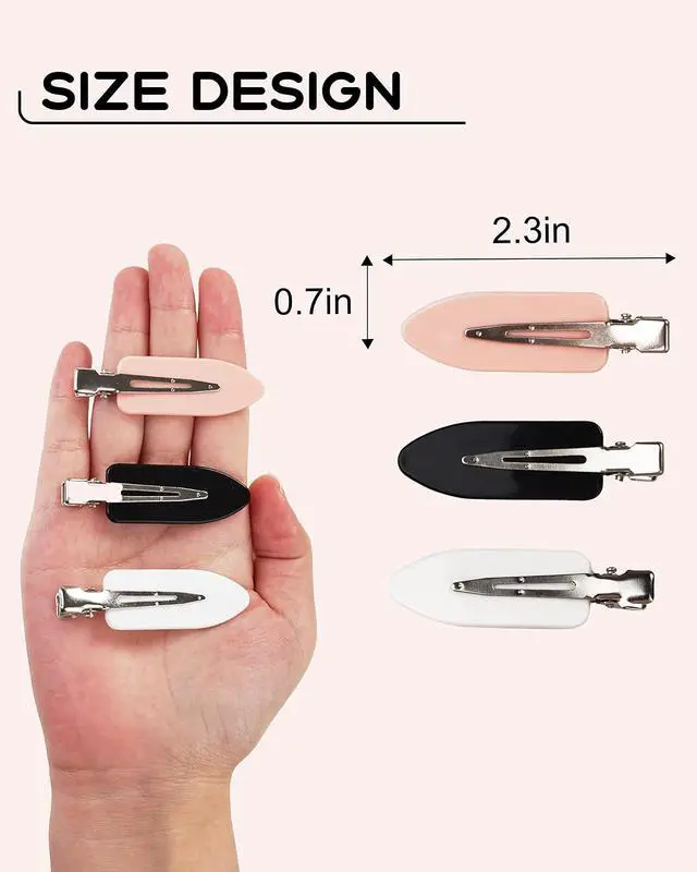 Alt view image 4 of 7 - No Bend Hair Clips - 60 Pcs Creaseless Clips for Sectioning, 2.3in Makeup Styling Clips in 3 Colors | Ideal for makeup styling and hair sectioning. Available in 3 color options.