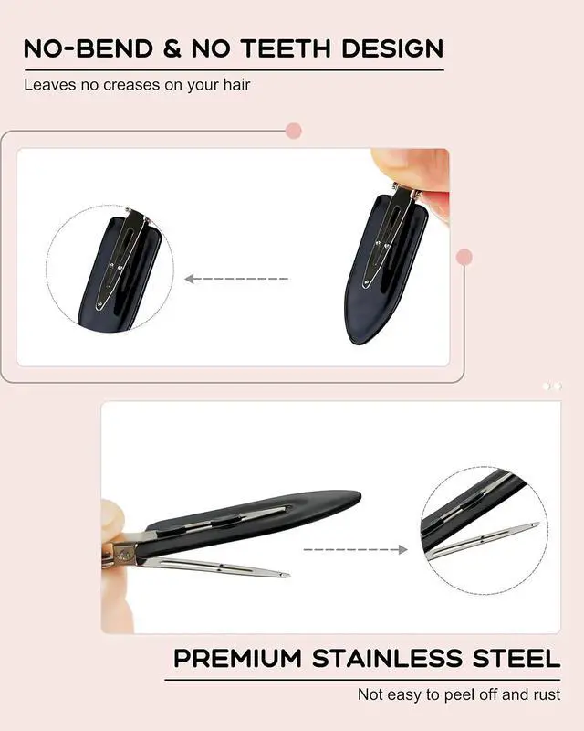 Alt view image 5 of 7 - No Bend Hair Clips - 60 Pcs Creaseless Clips for Sectioning, 2.3in Makeup Styling Clips in 3 Colors | Ideal for makeup styling and hair sectioning. Available in 3 color options.