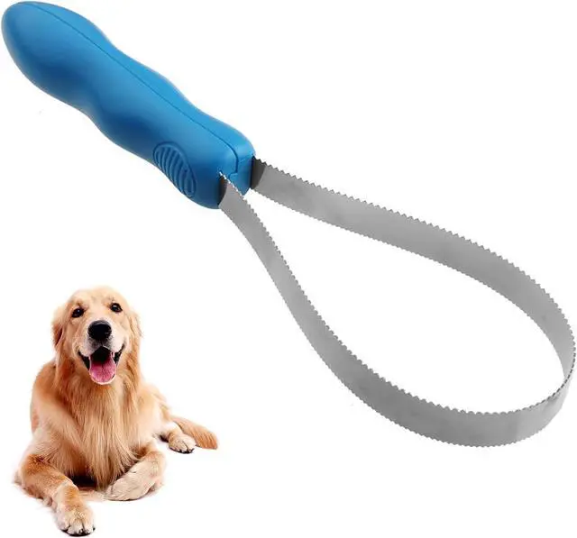 Main image of Dual-Sided Grooming Blade for Dogs - Shedding Brush with Stainless Steel Blades for Short and Long Hair Coats